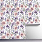 Illustrationsstil Tapete Blühende Rose Wandverkleidung für Gästezimmer Dekor in sanften Farben, selbstklebend