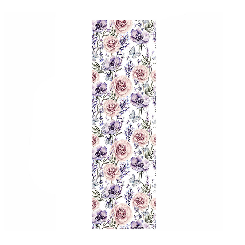 Illustrationsstil Tapete Blühende Rose Wandverkleidung für Gästezimmer Dekor in sanften Farben, selbstklebend