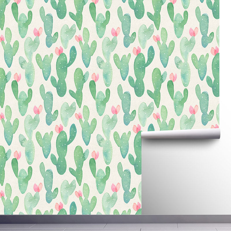 Frendorf | Waterdichte Cactus Wandbekleding Pleisterbehangrol voor Kinderen, Eenvoudig te Verwijderen