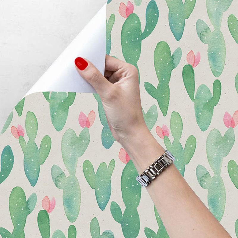 Frendorf | Waterdichte Cactus Wandbekleding Pleisterbehangrol voor Kinderen, Eenvoudig te Verwijderen