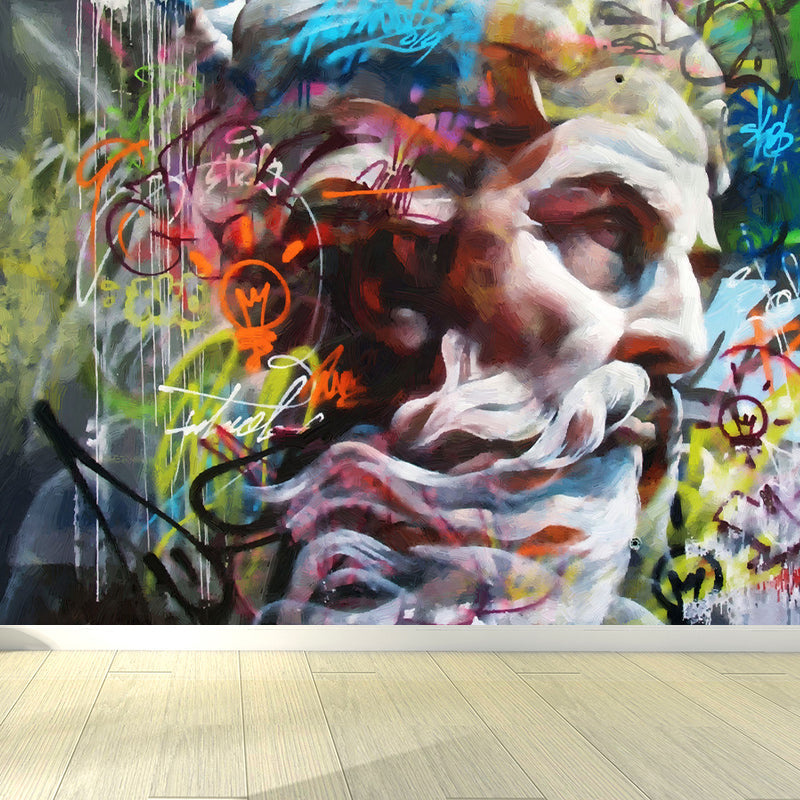 Funky Graffiti Muster Wandtapete Zeitgenössisches Vliesmaterial Wandverkleidung