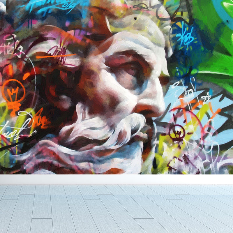 Funky Graffiti Muster Wandtapete Zeitgenössisches Vliesmaterial Wandverkleidung