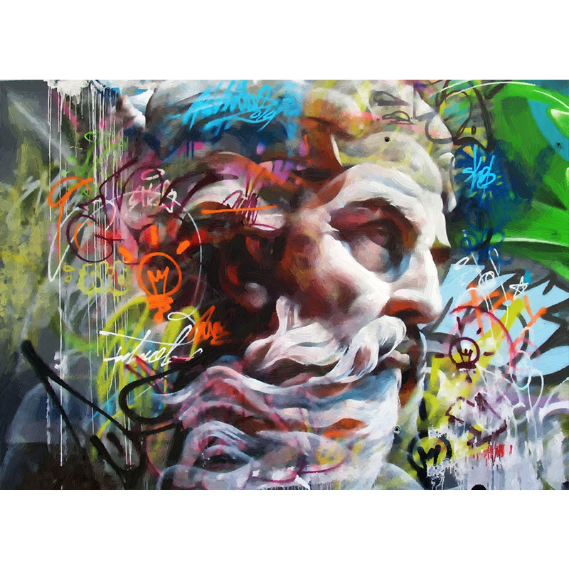 Funky Graffiti Muster Wandtapete Zeitgenössisches Vliesmaterial Wandverkleidung