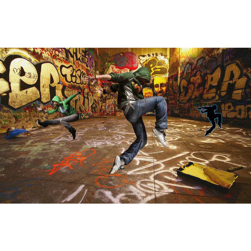 Funky Graffiti Muster Wandtapete Zeitgenössisches Vliesmaterial Wandverkleidung