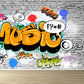 Funky Graffiti Muster Wandtapete Zeitgenössisches Vliesmaterial Wandverkleidung