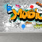 Funky Graffiti Muster Wandtapete Zeitgenössisches Vliesmaterial Wandverkleidung