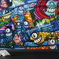 Graffiti Grafik Wandbild Tapete Pastellfarbe Modernes Wanddekor für Wohnzimmer