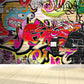 Graffiti Grafik Wandbild Tapete Pastellfarbe Modernes Wanddekor für Wohnzimmer