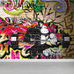Graffiti Grafik Wandbild Tapete Pastellfarbe Modernes Wanddekor für Wohnzimmer
