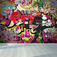 Graffiti Grafik Wandbild Tapete Pastellfarbe Modernes Wanddekor für Wohnzimmer