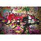 Graffiti Grafik Wandbild Tapete Pastellfarbe Modernes Wanddekor für Wohnzimmer