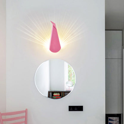 Frendorf | Moderne Pfau Wandlampe Metall LED Wandlicht für Wohnzimmer Studie Zimmer