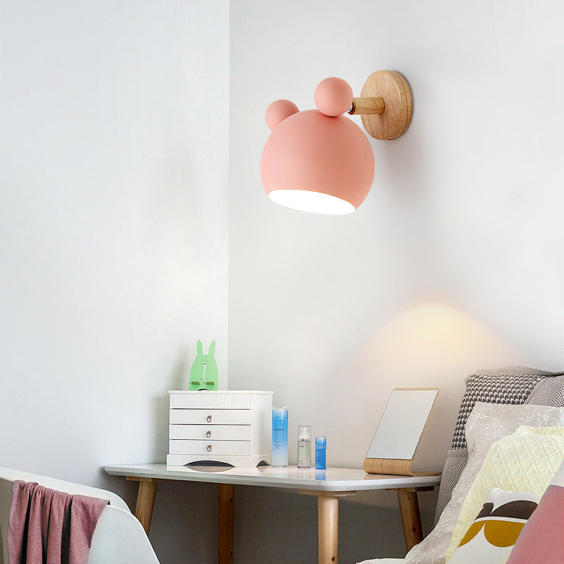 Drehbare Maus Kinderzimmer Wandlampe Metall 1 Kopf Macaron Loft Wandstrahler