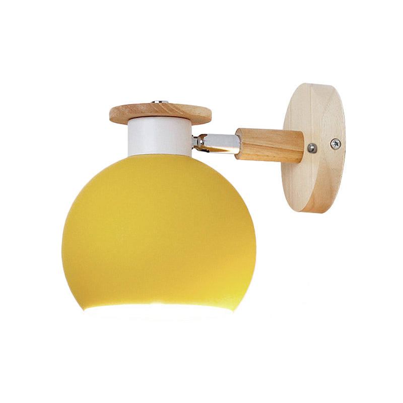 Frendorf | Draai-bare Metaal-sferische Wandlamp Kleuterklas 1 Licht Macaron Wandlamp