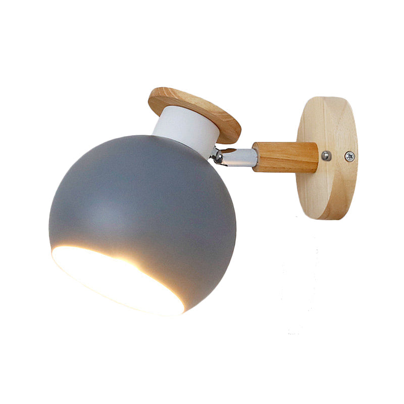 Frendorf | Draai-bare Metaal-sferische Wandlamp Kleuterklas 1 Licht Macaron Wandlamp