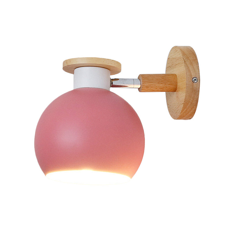 Frendorf | Draai-bare Metaal-sferische Wandlamp Kleuterklas 1 Licht Macaron Wandlamp