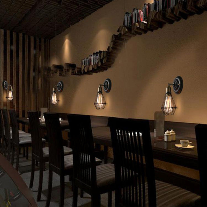 Frendorf | 1 Licht Mini Gekooide Wandlamp Rustiek Stijlvol Verweerd Messing IJzeren Wandlamp Verlichting voor Eetkamer
