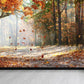 Ganzherbstwald-Mural Moderne geheimnisvolle Landschaft Wandkunst in dunkler Farbe für Zuhause
