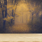 Ganzherbstwald-Mural Moderne geheimnisvolle Landschaft Wandkunst in dunkler Farbe für Zuhause