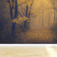 Ganzherbstwald-Mural Moderne geheimnisvolle Landschaft Wandkunst in dunkler Farbe für Zuhause