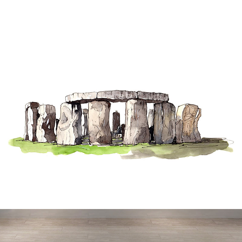 Global inspirierte historische Relikte Wandmalerei Pastellfarbene Architektur Wandverkleidung für Zuhause