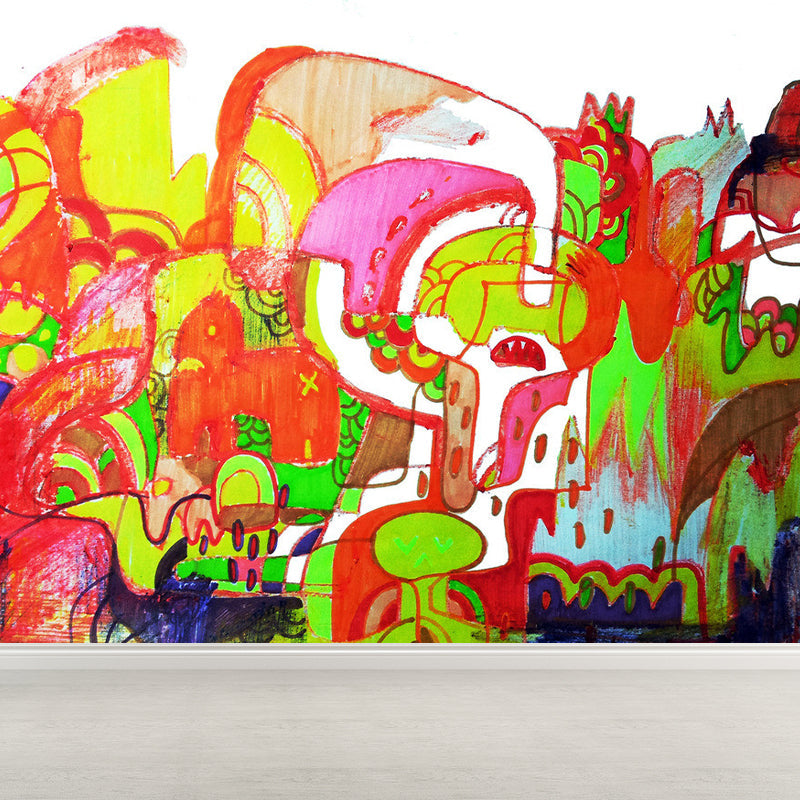 Graffiti Entertainment Tapete Wandbild Zeitgenössische Vlies Wandverkleidung für Jungenzimmer