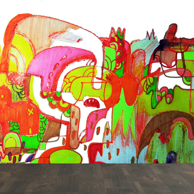 Graffiti Entertainment Tapete Wandbild Zeitgenössische Vlies Wandverkleidung für Jungenzimmer