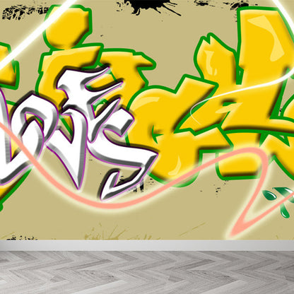 Graffiti Entertainment Tapete Wandbild Zeitgenössische Vlies Wandverkleidung für Jungenzimmer