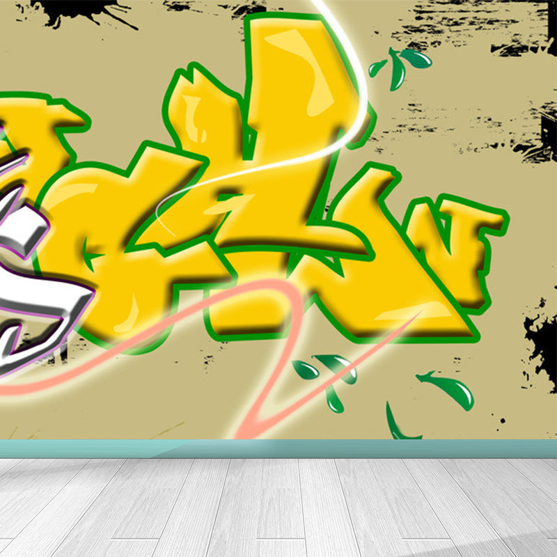 Graffiti Entertainment Tapete Wandbild Zeitgenössische Vlies Wandverkleidung für Jungenzimmer