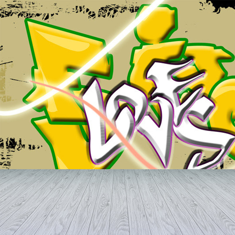 Graffiti Entertainment Tapete Wandbild Zeitgenössische Vlies Wandverkleidung für Jungenzimmer
