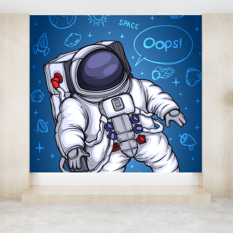Kinder Astronauten Tapete Mural Dunkle Farbe Jungs Schlafzimmer Wandkunst, Maßanfertigung