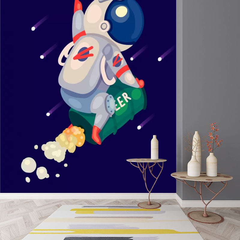 Kinder Astronauten Tapete Mural Dunkle Farbe Jungs Schlafzimmer Wandkunst, Maßanfertigung