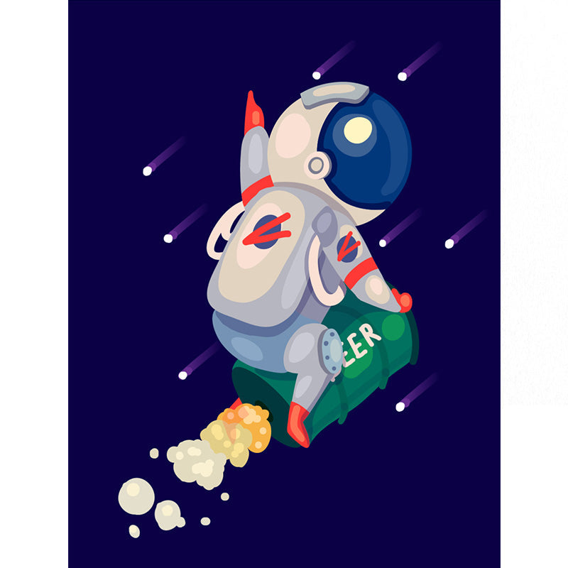 Kinder Astronauten Tapete Mural Dunkle Farbe Jungs Schlafzimmer Wandkunst, Maßanfertigung