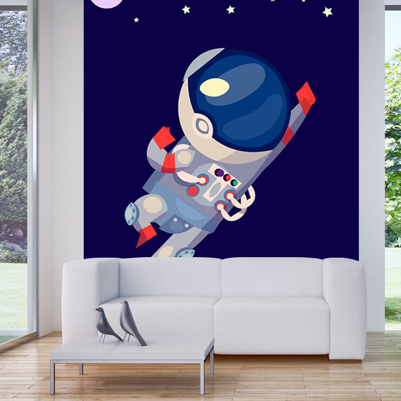 Kinder Astronauten Tapete Mural Dunkle Farbe Jungs Schlafzimmer Wandkunst, Maßanfertigung