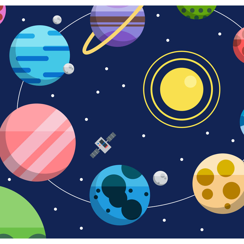 Frendorf | Kinder Cosmos Raumschiff Wandmural Sanfte Farbe Wasserabweisende Wandkunst für Jungenzimmer