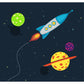 Frendorf | Kinder Cosmos Raumschiff Wandmural Sanfte Farbe Wasserabweisende Wandkunst für Jungenzimmer
