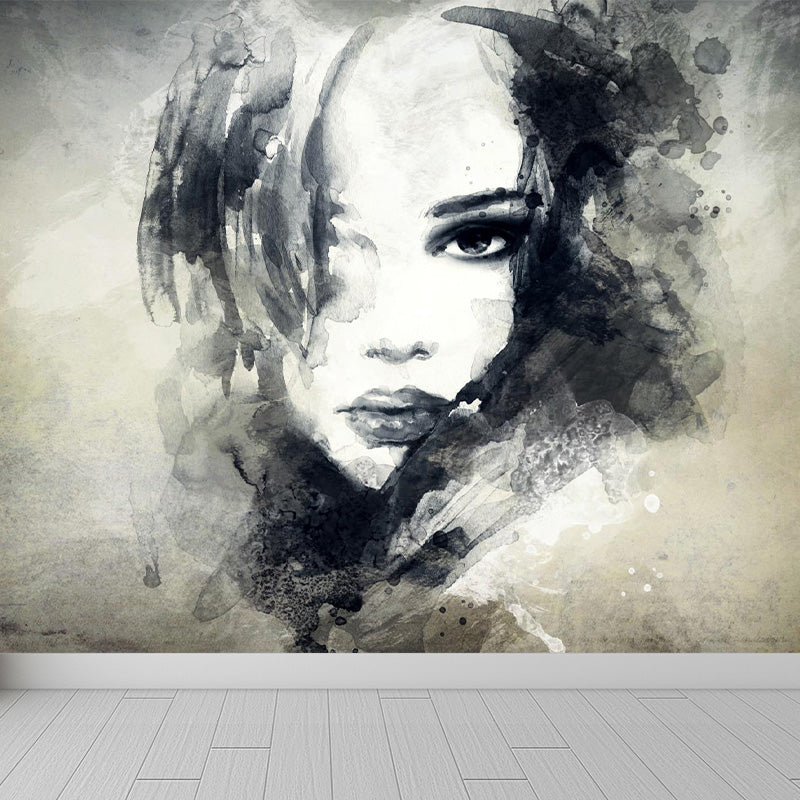 Frendorf | Illustration Frau Modell Wandbild Aufkleber für Mädchen Schlafzimmer, Helle Farbe, Maßgefertigt