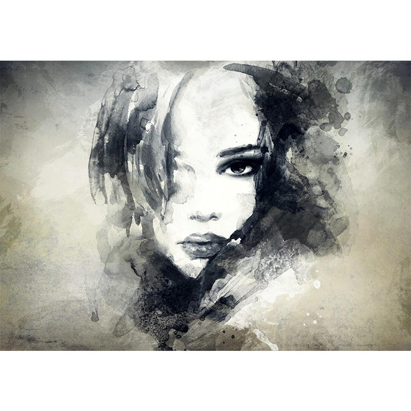 Frendorf | Illustration Frau Modell Wandbild Aufkleber für Mädchen Schlafzimmer, Helle Farbe, Maßgefertigt
