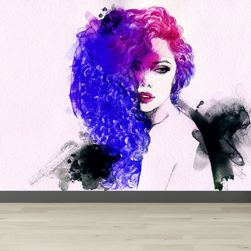 Frendorf | Illustration Frau Modell Wandbild Aufkleber für Mädchen Schlafzimmer, Helle Farbe, Maßgefertigt