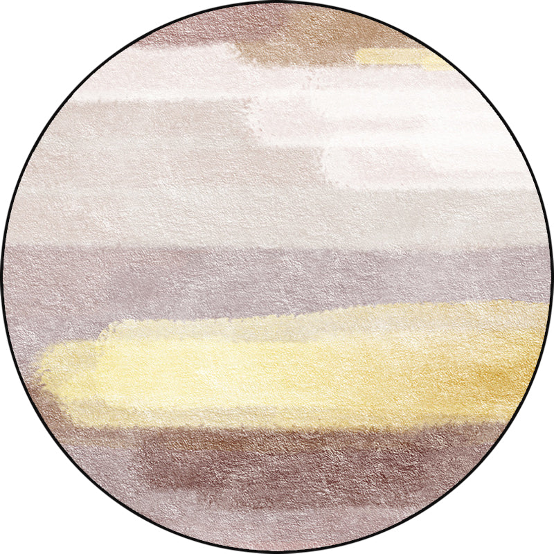 Frendorf | Brauner Abstrakter Teppich Polyester Modernismus Teppich Waschbar Rutschfeste Rückseite Teppich zur Dekoration