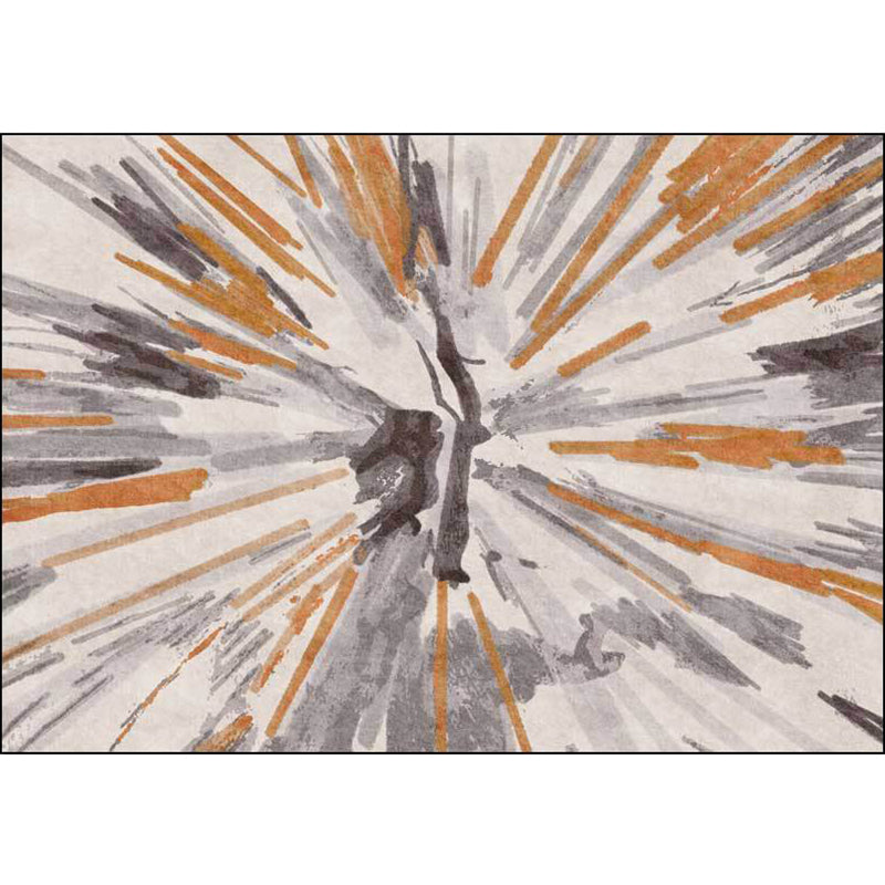 Frendorf | Brauner industrieller Teppich Polyester Radialmuster Teppich haustierfreundlich waschbar rutschfester Teppich für das Schlafzimmer