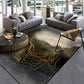 Frendorf | Moderne Swirl Gestreepte Patroon Tapijt Zwart Polyester Area Vloerkleed Antislip Huisdiervriendelijk Wasbaar Tapijt voor Zitten Kamer