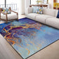Frendorf | Groene en Blauwe Industriële Vloerkleed Polyester Abstract Vloerkleed Huisdiervriendelijk Wasbaar Antislip Tapijt voor Slaapkamer