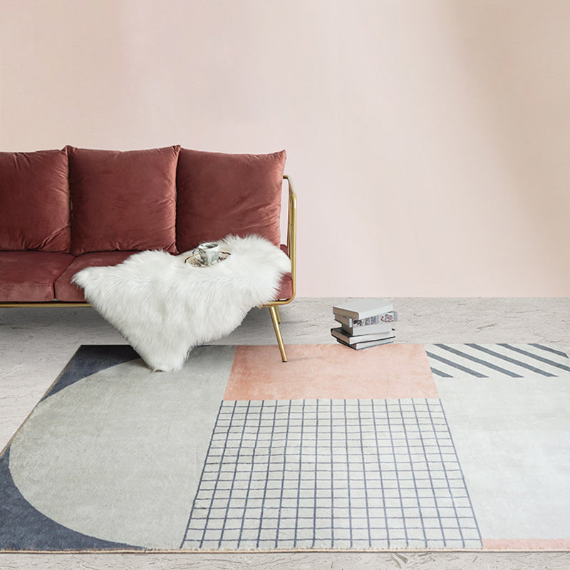 Frendorf | Bold Wohnzimmer Bereich Teppich Mehrfarbig Mischgeometric Formen Teppich Polyester Anti-Rutsch Rücken Teppich