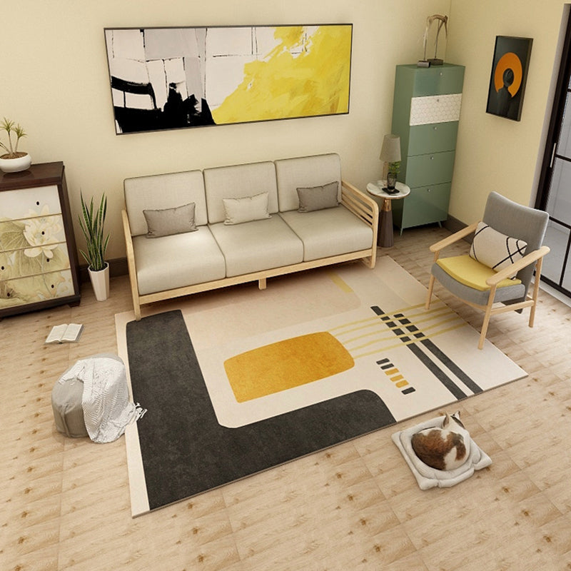 Frendorf | Bold Geometric Color Block Teppich Mehrfarbiger Polypropylen Teppich Haustierfreundlicher Fleckenresistenter Teppich für Wohnkultur