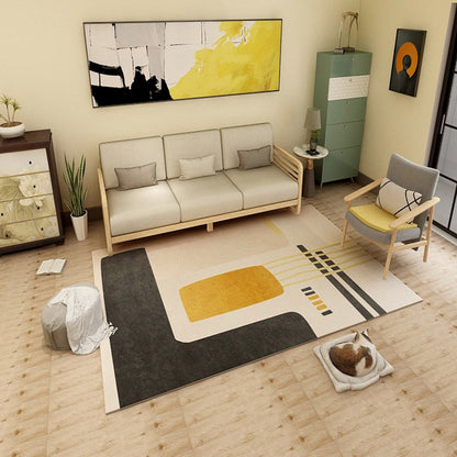 Frendorf | Bold Geometric Color Block Teppich Mehrfarbiger Polypropylen Teppich Haustierfreundlicher Fleckenresistenter Teppich für Wohnkultur