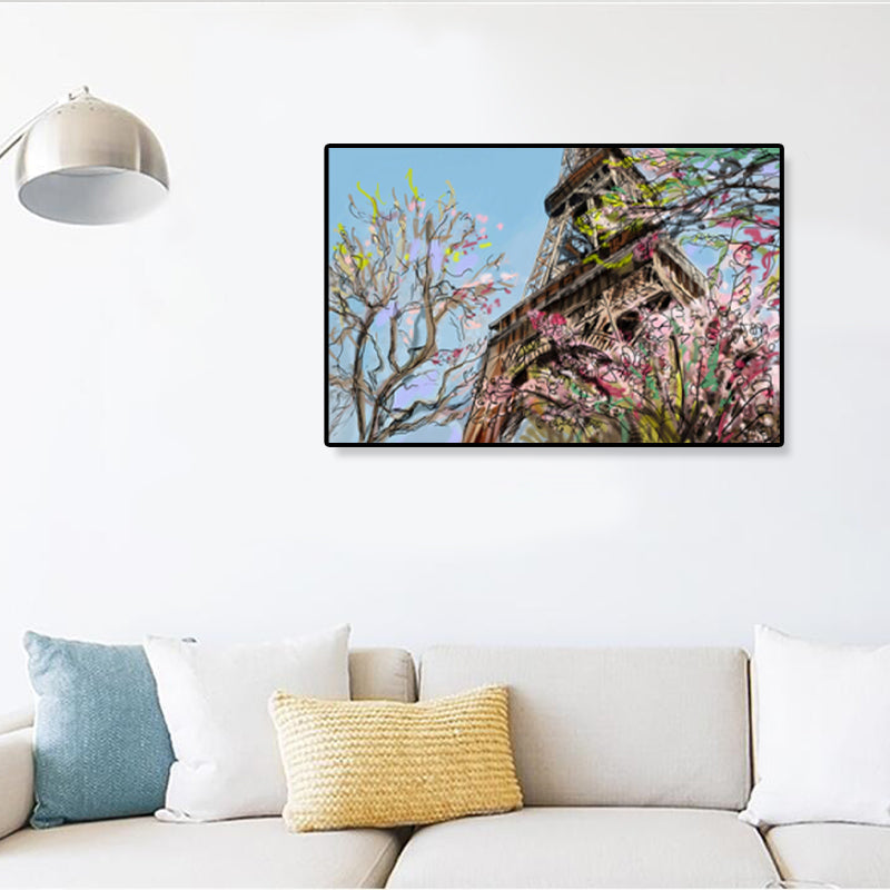 Frendorf | Global Inspirierte Landmarken Malerei Leinwanddruck Texturiertes Pastell Wandkunst für Hotel