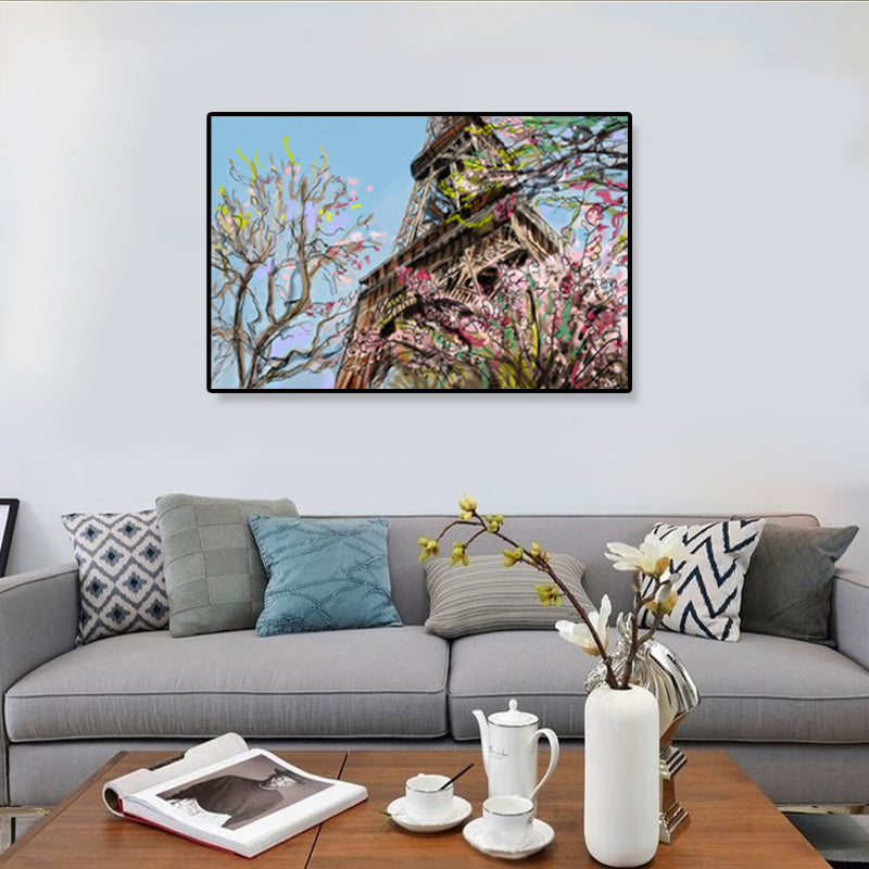 Frendorf | Global Inspirierte Landmarken Malerei Leinwanddruck Texturiertes Pastell Wandkunst für Hotel