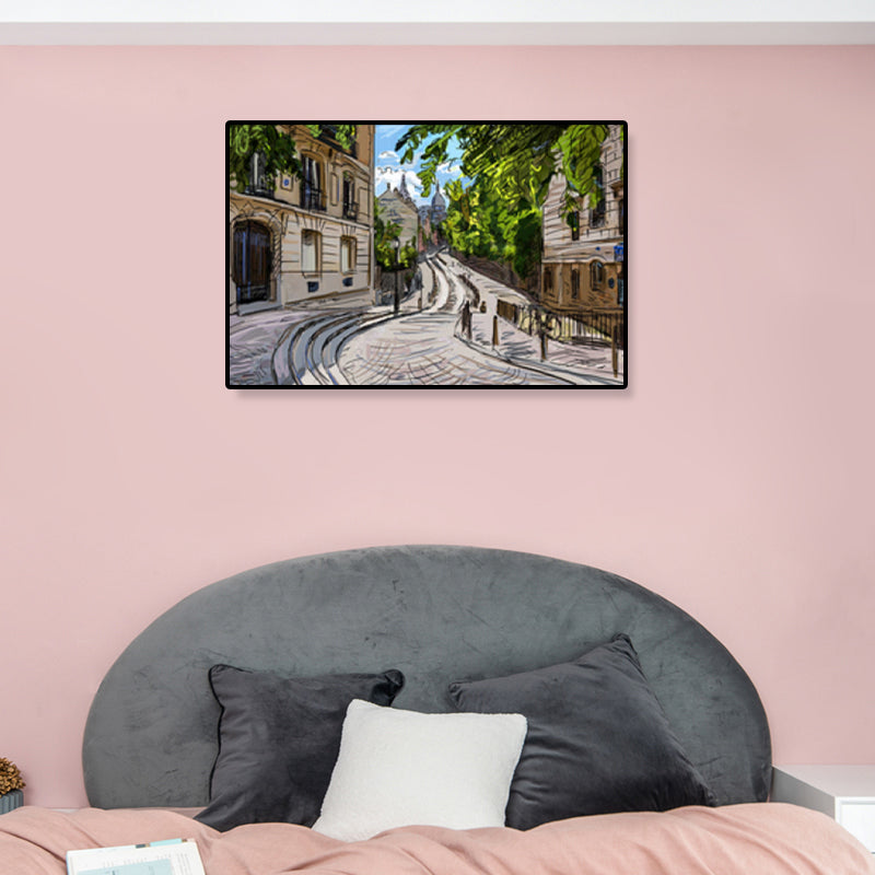 Frendorf | Global Inspirierte Landmarken Malerei Leinwanddruck Texturiertes Pastell Wandkunst für Hotel