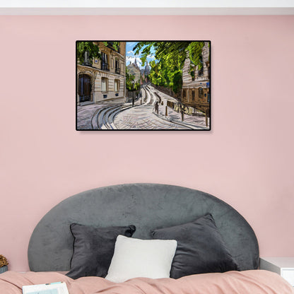 Frendorf | Global Inspirierte Landmarken Malerei Leinwanddruck Texturiertes Pastell Wandkunst für Hotel